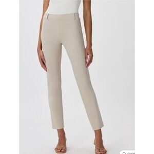 Quince Ultra-Stretch Ponte Straight Leg Pants Ecru Tan Women's Sz Small DKBIZ01